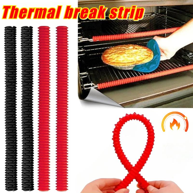 2Pcs/Set Heat Resistant Silicone Oven Rack Guard Edge Protector, Anti-Burn Safety Cover for Oven Shelves, Practical Kitchen Bakeware Accessory