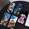 Anime Jojos Bizarre Adventures Handyhülle für iPhone 16, 15, 14, 13, 12, 17, Pro Max, Plus Silikonhülle Schwarz