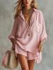 European Summer 2026 Women's Fashion Cotton Linen Pocket Beach Shorts & Shirt Set