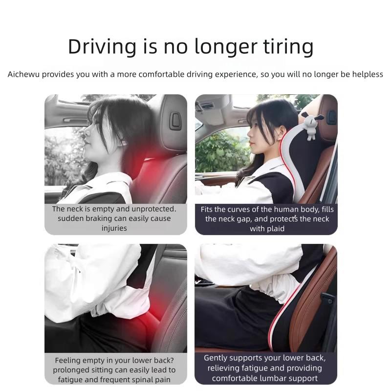 Icaroom headrest lumbar support seat next pillow universal car headrest lumbar pad lumbar support cushion for all seasons