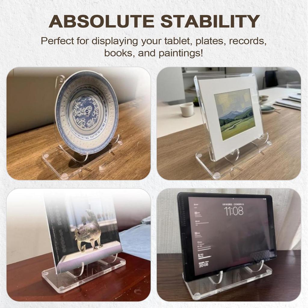 Book Stands for Display Clear Acrylic Book Stand Anti-Slip Vertical Rack Space-Saving Storage Organizer for Office Nursery Room