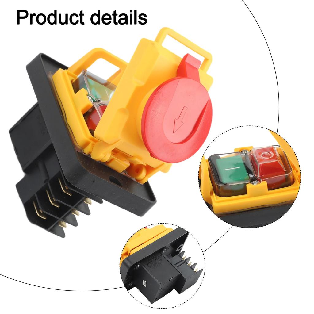 Industrial Pushbutton Switch With 6 Pins Waterproof Electromagnetic Design For KJD22 Perfect For Lathe Machines And Drills