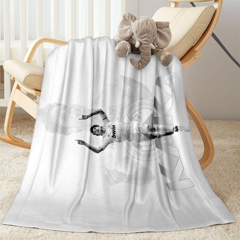 Soccer Player Action Blanket Soft Warm Cozy Suitable for Chair Bed Office for All Occasions Digital Print Unique Gift for Family and Friends Camping