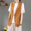 Solid Color Cotton Vest Women's Spring and Autumn Vest Lapel Pocket Waistcoat Waistcoat Outer Thin Section
