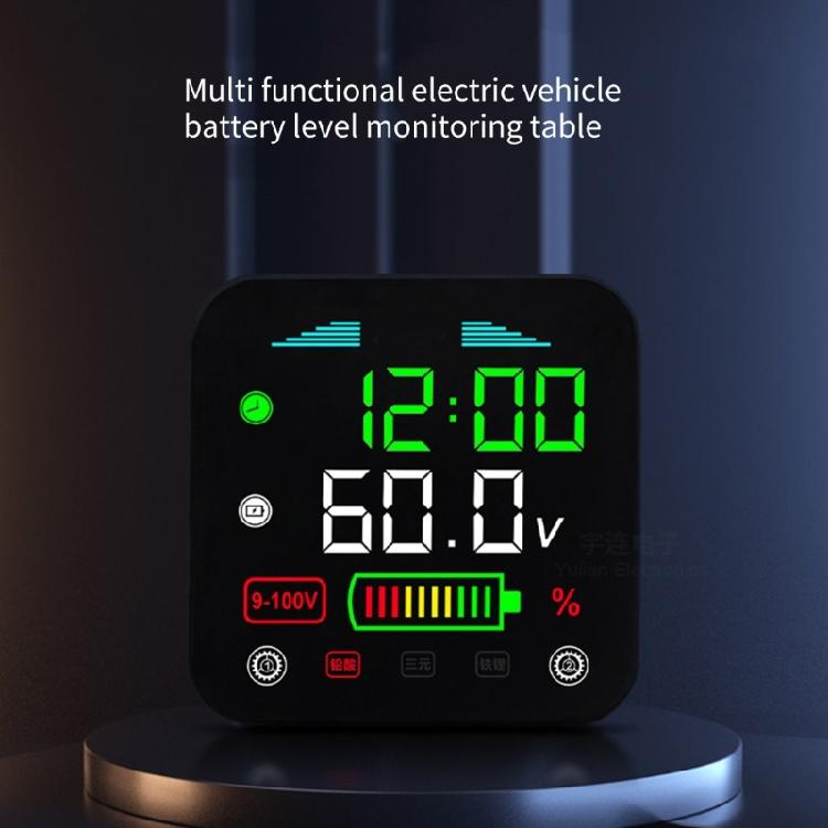 DC9-100V Battery Capacity Voltmeter Tester Battery Capacity Indicator for Motorcycle Lead-acid Lithium LiFe Battery