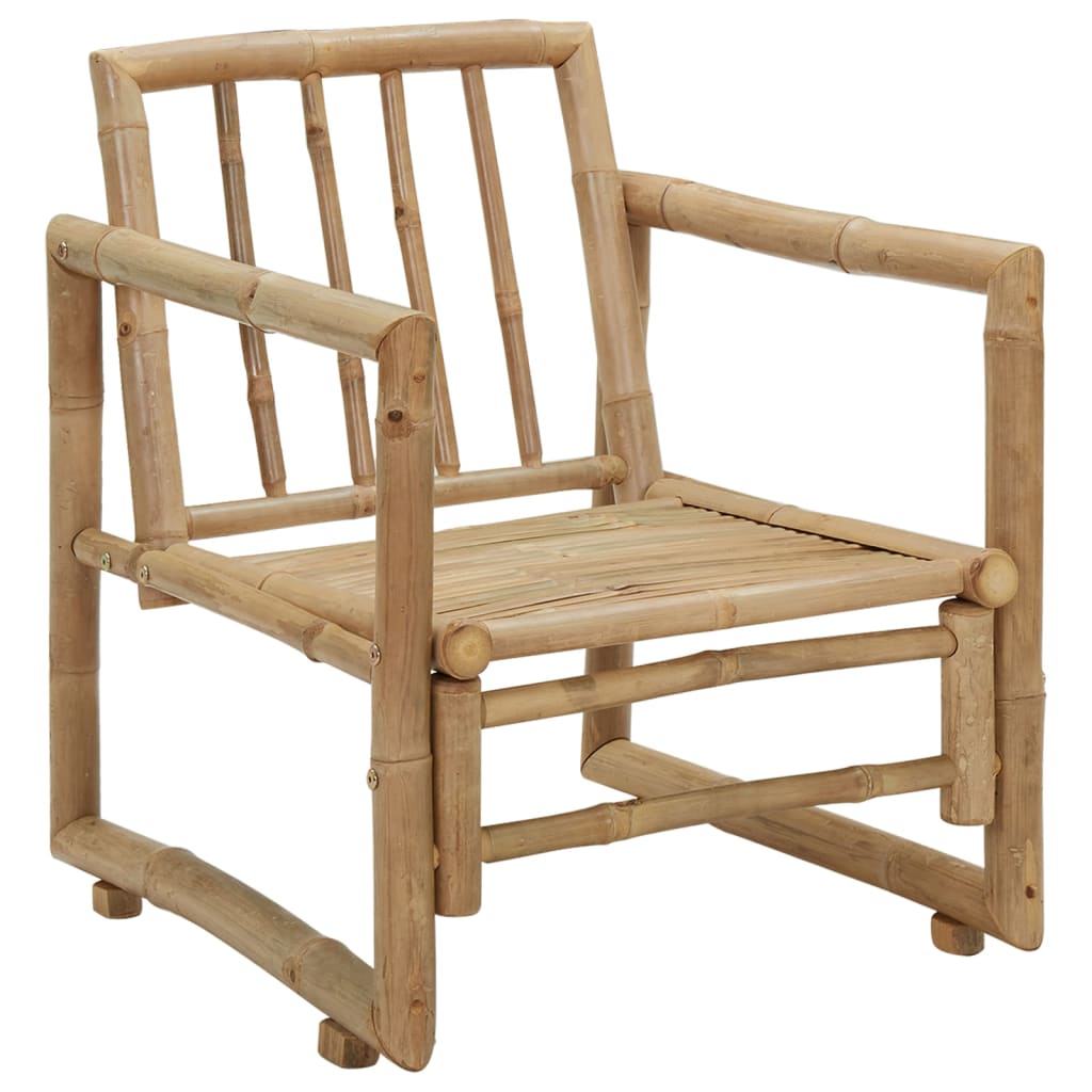Garden Chairs with Cushions 2 Pcs Bamboo