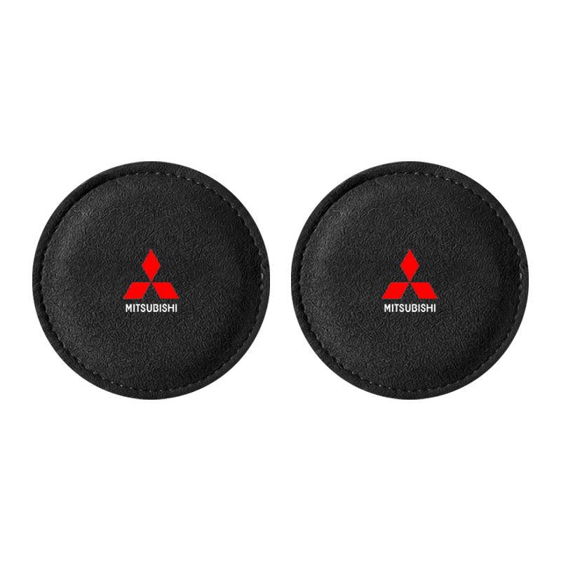 Car Cup Holder Pad PU Leather Slot Non-slip Coaster Mat For Mitsubishi Outlander Lancer 10 9 ASX RALLIART Eclipse L200 Pajero