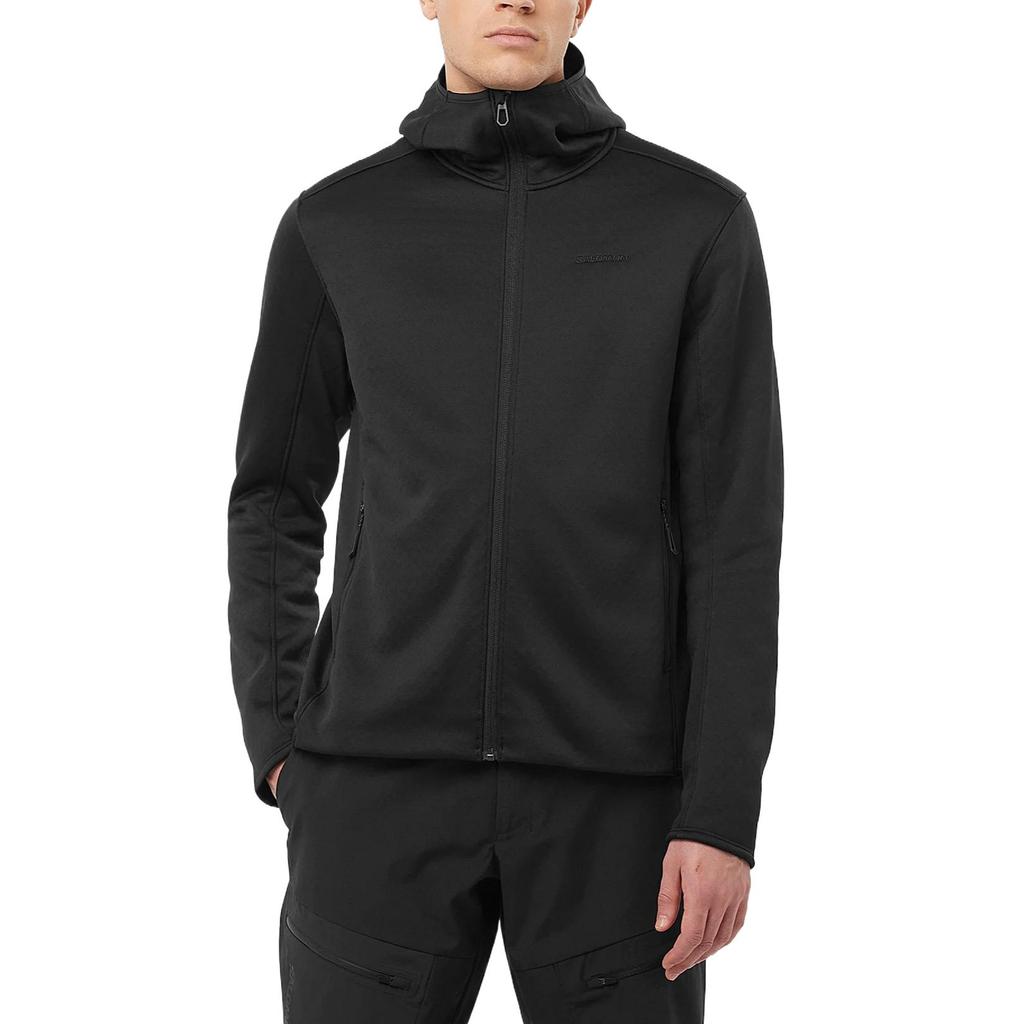 Salomon Essential Midwarm Simple Versatile Fashion Comfortable Hooded Jacket Men Jackets Deep-Black C22933