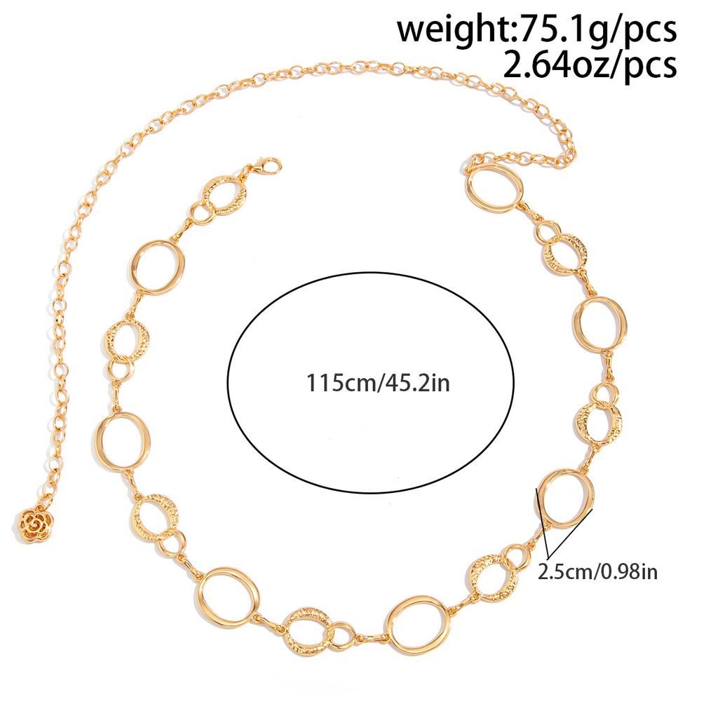 Stile Punk Catena Metallizzata Pieghettata in Vita Gioielli per il Corpo Regolabili Oro Argento Accessori Sexy per Donne Stile Etnico Retrò Cinture per la Vita