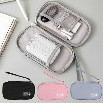 Portable Travel Accessories Organizer Pouch for Power Bank Phone Anti Shock Earbuds Case Handheld Small Electronics Storage Bag