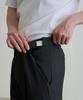 CREEDMENS One-Pleat Hidden Elastic Waist Semi-Wide Slacks (Charcoal)