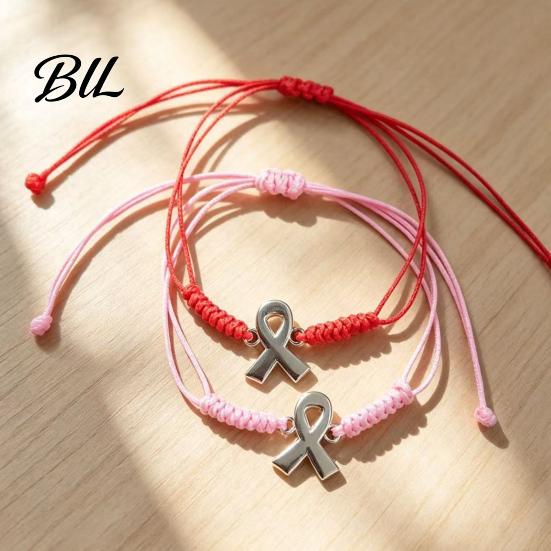 Verstelbare Gevlochten Touw Armband 2 STUKS Handgeweven Armbanden met Metalen Lint Hanger, Koord Bewustzijn Flexibele Knoop Touw Polsbandjes, Dagelijks