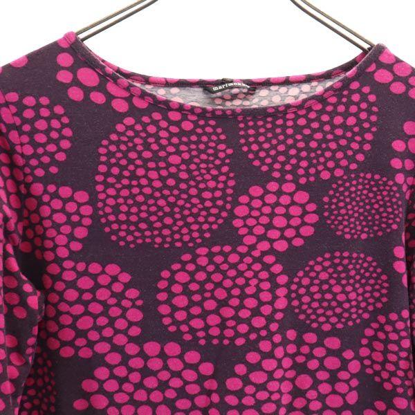 Marimekko Ogólny uchwyt Długi rękaw Sukienka do kolan S Różowy Kobiety Używany