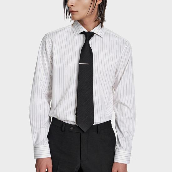 Giosongjiog Spread Collar Multi-Stripe Dress Shirt Brown ZG2DS214BR