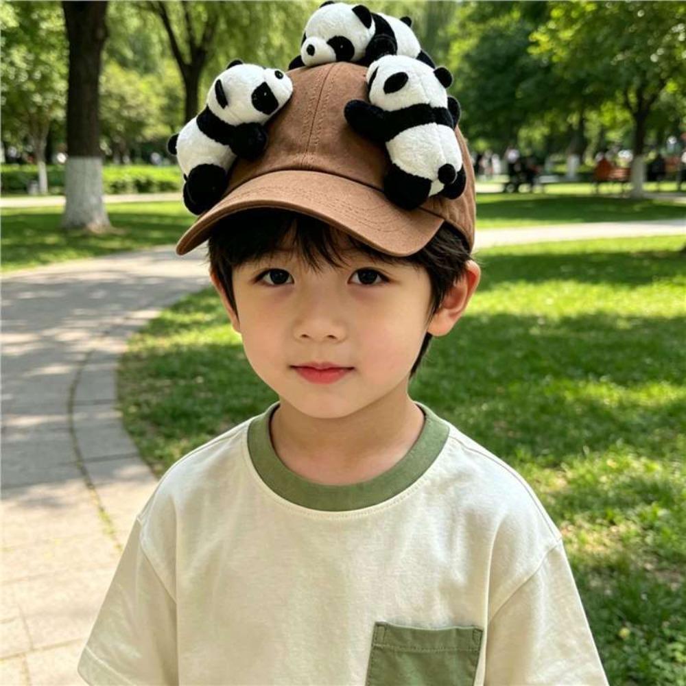 Plush Panda Plush Baseball Cap Adjustable Cute Baseball Cap New Casual Cap For Women Coffee for Kids