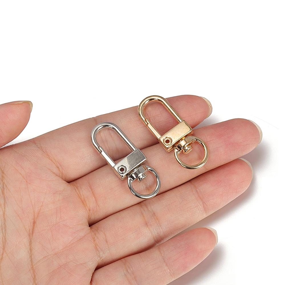 5/10 Stück Karabiner mit Drehgelenk Gold Silber Beschichtet Hummerklauen Haken Schlüsselringe für Handwerk DIY Schmuckherstellung