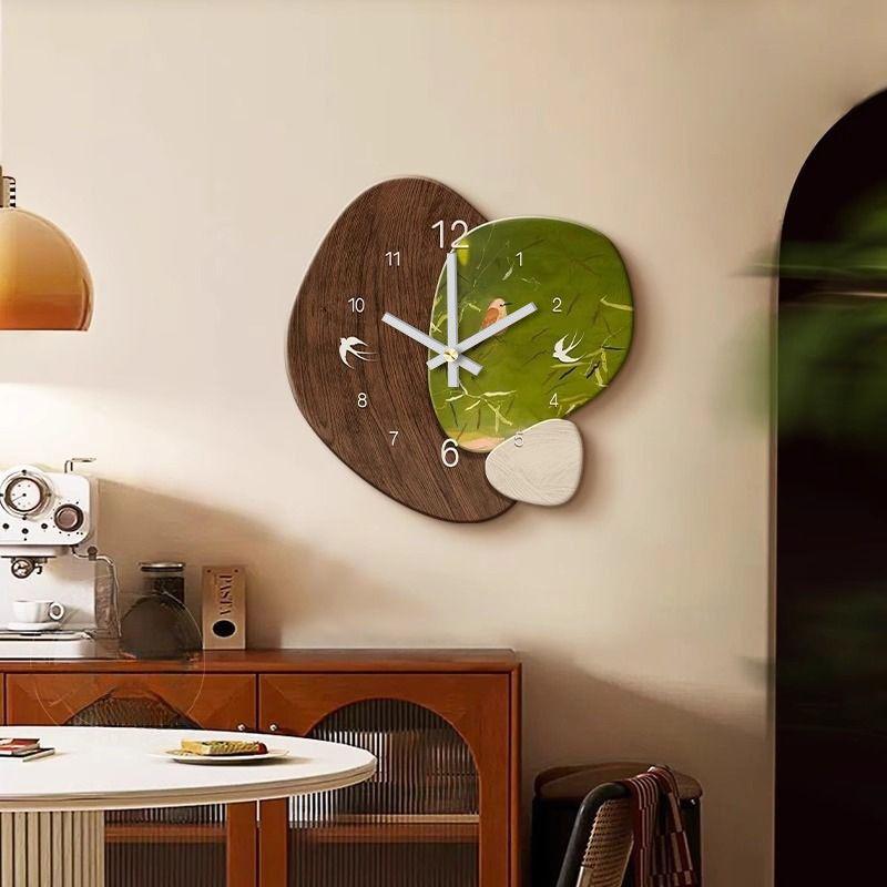2025 New Decorative Painting Clock Antique Dining Living Room Wall Hanging Clocks Watch Home Decoration