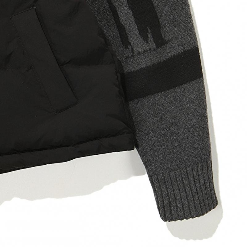 Penguin Knit Sleeve Puffer  Black 