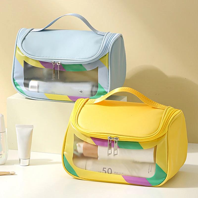 Multifunction Travel Clear Makeup Bag Fashion PVC Wash Cosmetic Bag Waterproof Females Storage Make Up Cases Portable Case