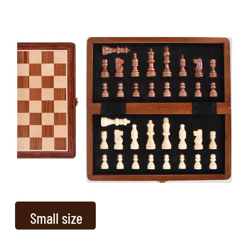 Premium Rosewood Magnetic Foldable Chess Set - High-Quality International Toy