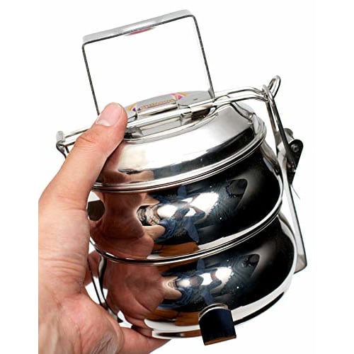 

Curries and soups look delicious! Indian two-tiered lunch box [Bagel-shaped] 18cm