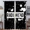 Radiohead Tüll für Schlafzimmer Wohnzimmer Vorhang Halloween Dekoration Küchenvorhänge für Kamera Heiminnenraumvorhänge 2 Stück