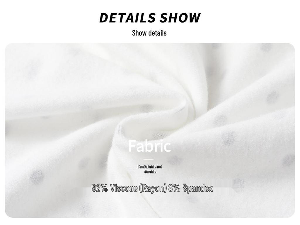 Women's Slim Fit Long Sleeve T-Shirt with White Polka Dot Lace, Round Neck, and Plus Velvet for Autumn/Winter