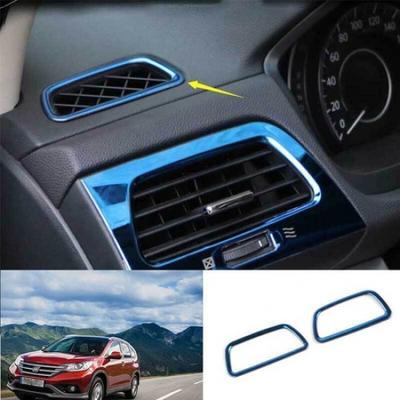 For Honda CR-V CRV 2012-2016 Blue Steel Dash L&R AC Air Outlet Vent Trim 2Pcs