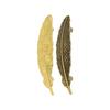 Decorative Feather Drawer Pull with Metal Construction, Sculptural Furniture Handle for Wardrobes and Cabinet Fronts