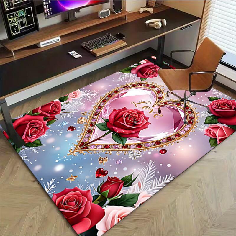 1 Stück Herz Liebe Extra Groß Rutschfester Teppich, Büro, Familie, Schlafzimmer Großer Teppich Innen Teppiche, Lebendige Farben