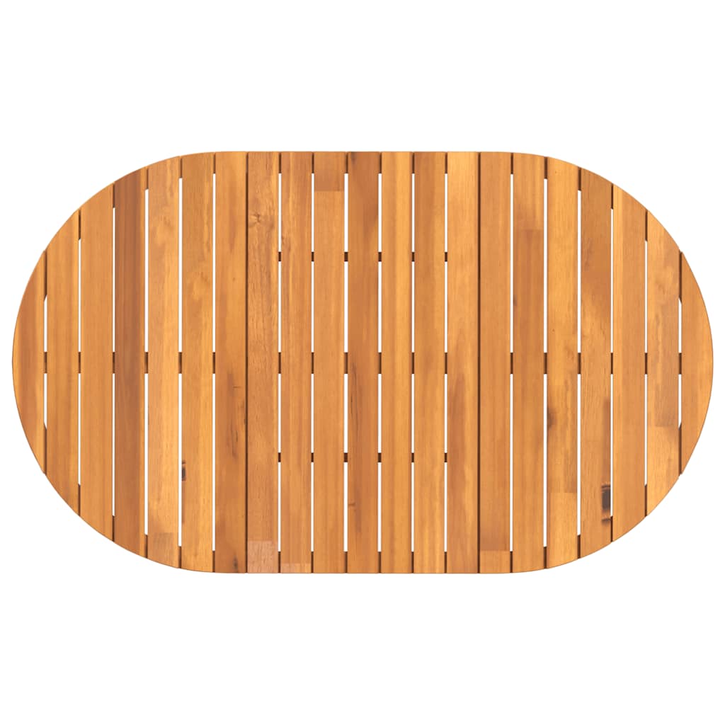 Garden Dining Table Oval 150 X 90 X 75 Cm Solid Acacia Wood