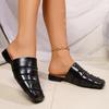 Fashion Fairy Style Baotou Semi-slippers Women Wear in Summer, New Square-toed Beautiful Block Heel Muller Sandals
