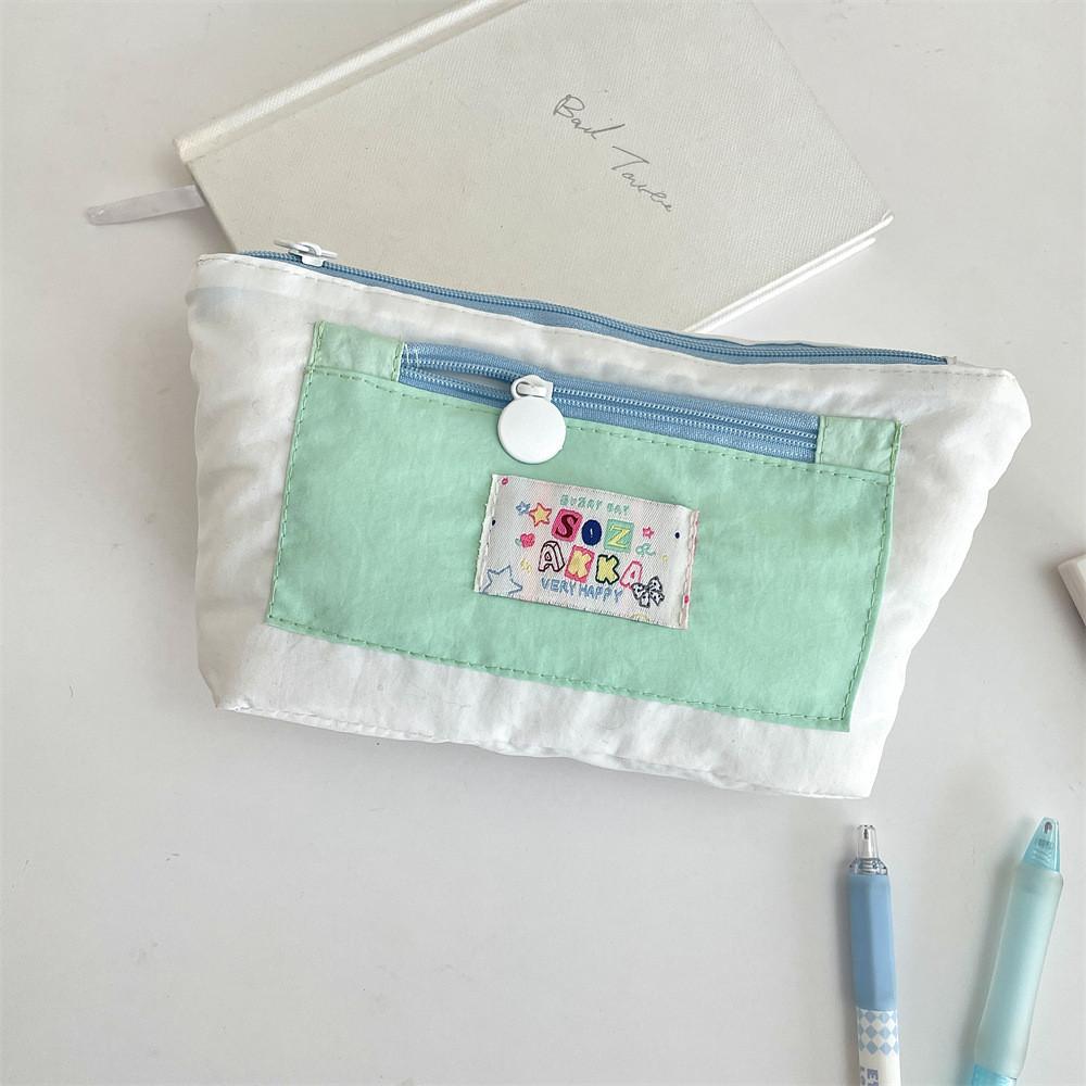 Canvas Multicompartment Pencil Case With Large Capacity For Students And Office Use