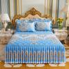 3pcs Bed Skirt Set Solid Color Quilted Thickened Lace Decoration Includes 1 Bed Skirt + 2 Pillowcases Suitable for Home And Hotel