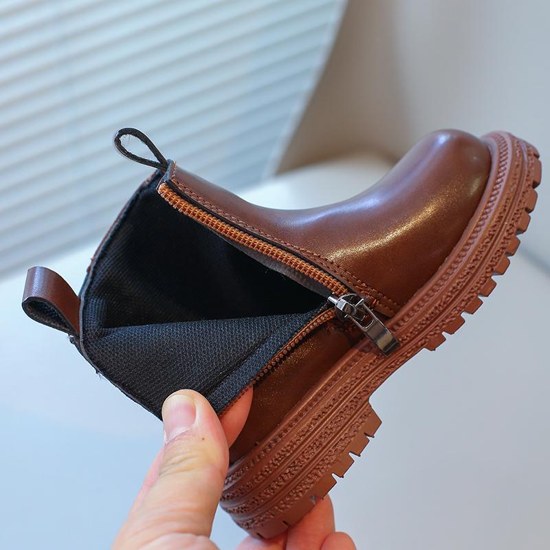 Vintage Children Tube Boots Black Brown Platform Kids Cotton Chimney Boot for Girl Baby Toddler Child Boy Shoes Keep Warm I07221