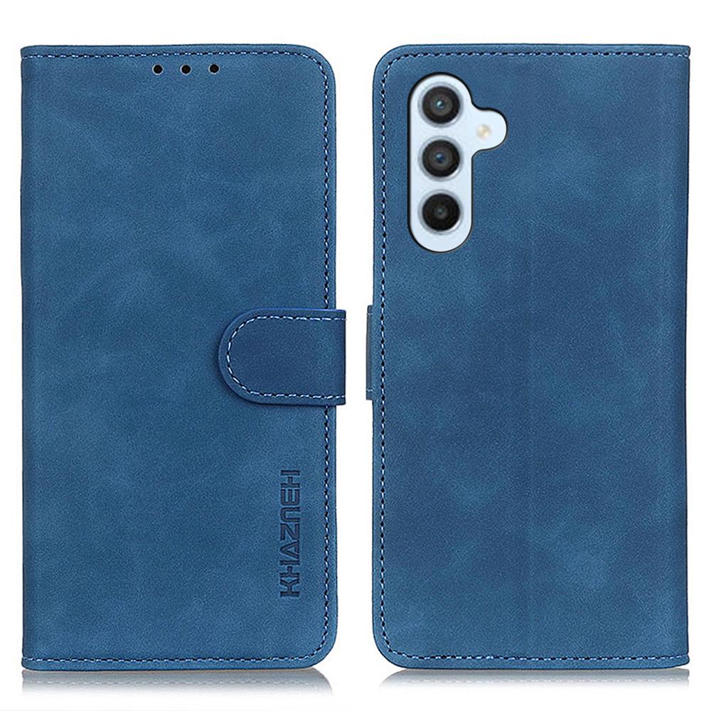 

KHAZNEH For Samsung Galaxy S25/S24 Case Retro Texture Leather Cover with Wallet Blue
