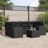 VidaXL Garden Lounge Set with Cushions 7 Pcs, Patio Sofas, Patio Furniture Set, Outdoor Furniture, Black 3254652