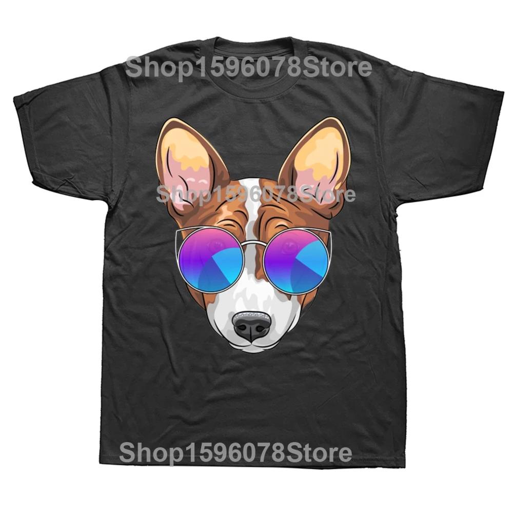Basenji Dog Art T-Shirt Novelty Gift Cotton Short Sleeve Oversized Funny T Shirt Graphic Harajuku Vintage Unisex
