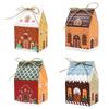 24 Pezzi Mini Case di Pan di Zenzero Scatole di Natale, Carina a Forma di Casa Per Scatole Regalo di Natale Con Spago Per Forniture per Feste