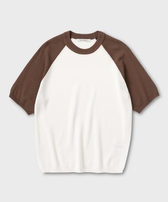 NONBLANK Raglan Hs Knit_Ivory/Brown
