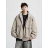 Men's Retro Marble Lazy Style Cotton Winter Hooded Jacket - Scruffy Handsome Versatile Loose Workwear.