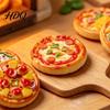 Doll Mansion Food Accessories 2Pcs Mini Resin Pizza Ornaments Realistic Miniatures Tiny Miniature Scene Decorations Ornaments for DIY Craft Project,