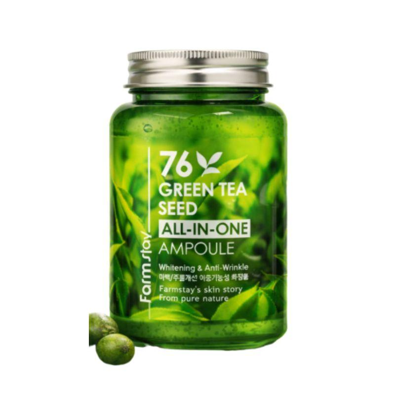 [Farm Stay] 76 Green Tea Seed All-In-One Ampoule (250ml) x 2ea Set – Refreshing Hydration & Soothing Care