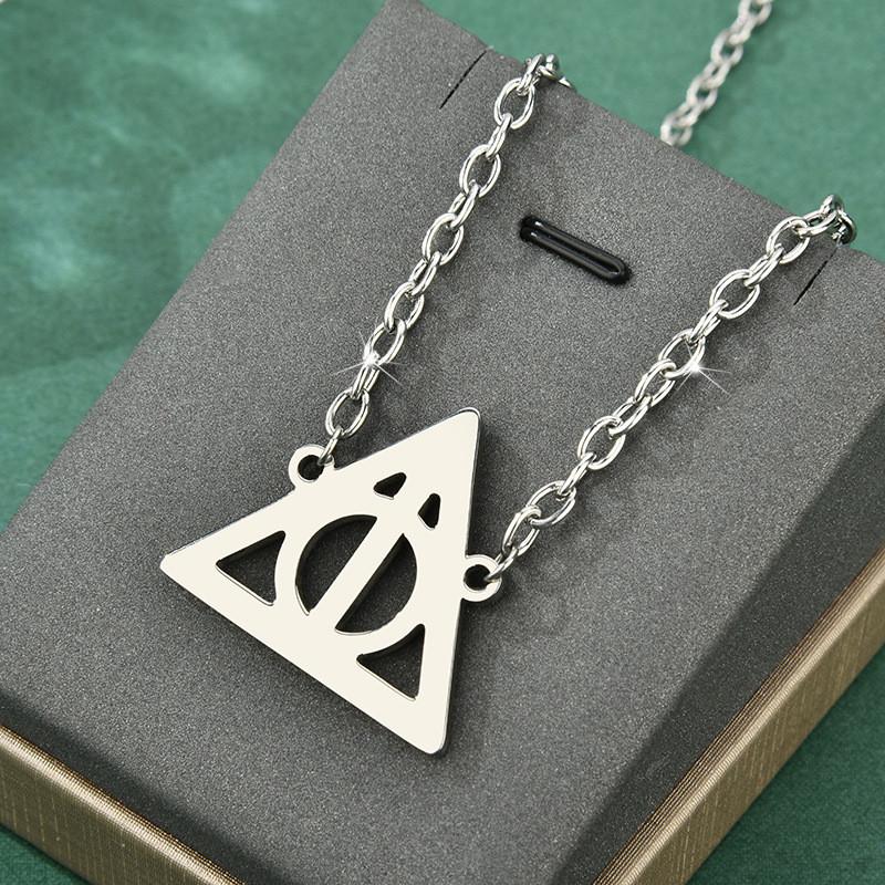 Stylish Stainless Steel Geometric Pendant Necklace For Men And Women With 18k Gold Plating