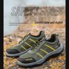 Men's Steel Toe Low-Top Safety Shoes: Anti-Smash, Anti-Puncture, Breathable, Wear-Resistant for Construction Sites.