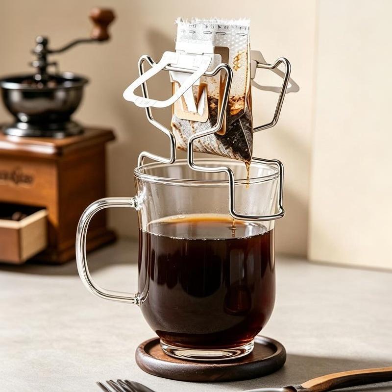 Stainless Steel Hanging Ear Coffee Drip Stand Portable Hand Brew Filter Holder Coffee Dripper Rack For Home Office Camping