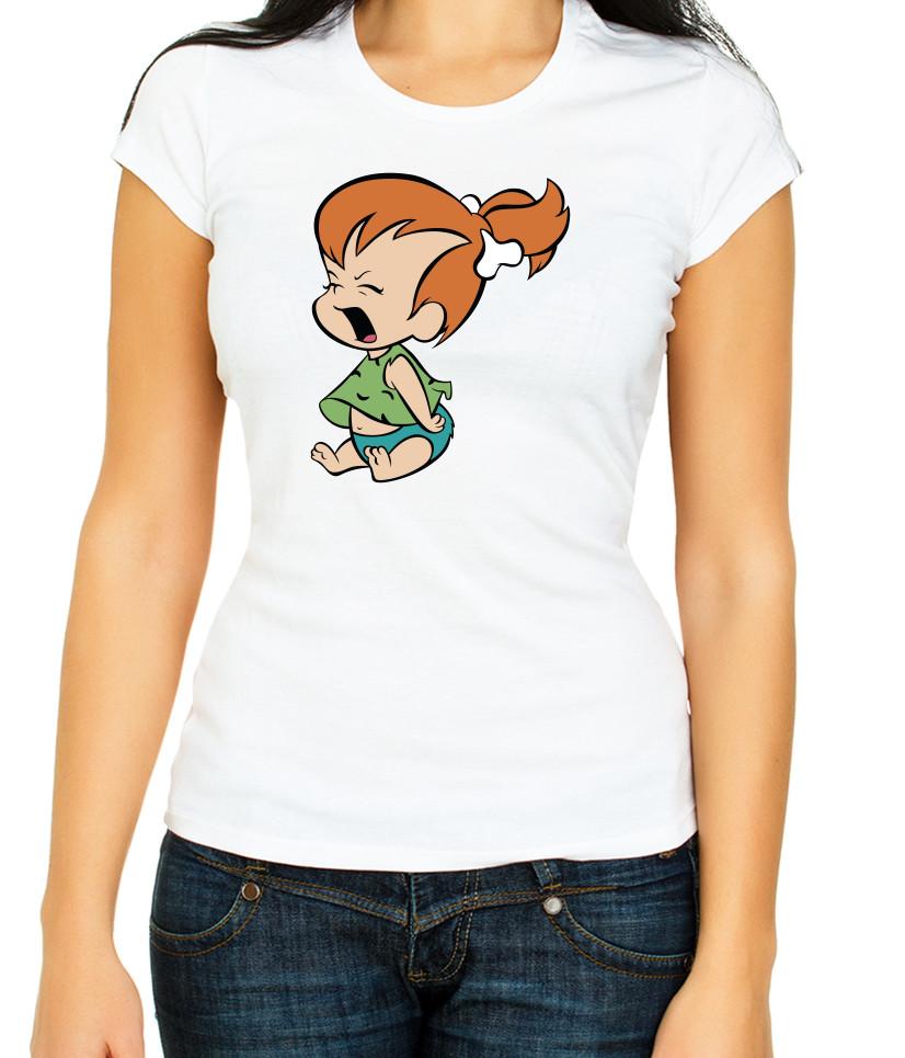 

The Flintstones characters White / Black Women s 3/4 Short Sleeve T-Shirt L011 S