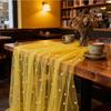 Outdoor Wedding Table Flag Pearl Chiffon, Holiday Party, Wedding Party Decoration, Home Table Flag