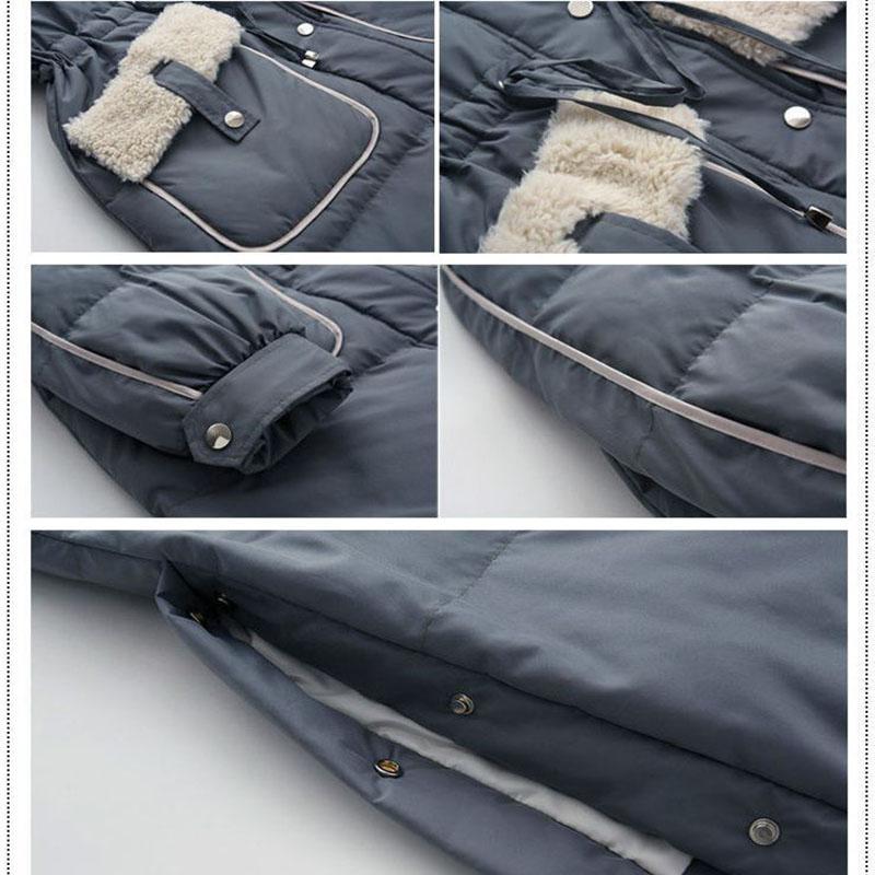 Down Jacket Winter Korean Fashion Big Size Fur Collar Mid-length Hooded Thick Warm Large Size Jacket Suitable for Women