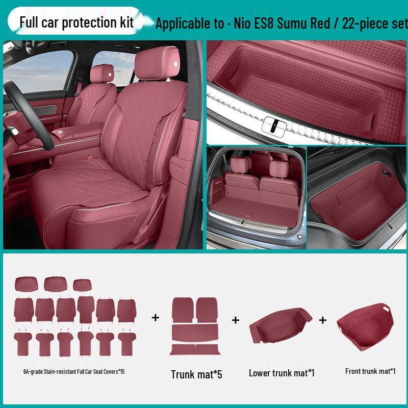 NIO ES8 Front & Rear Trunk Mat: Full-Coverage Leather Protection for 26 Models